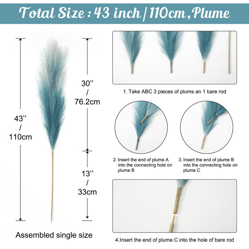 Arrangement de pampas, Bleu