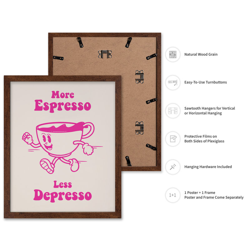 More Espresso No3, Poster, 12"H x 16"W, Brown Framed
