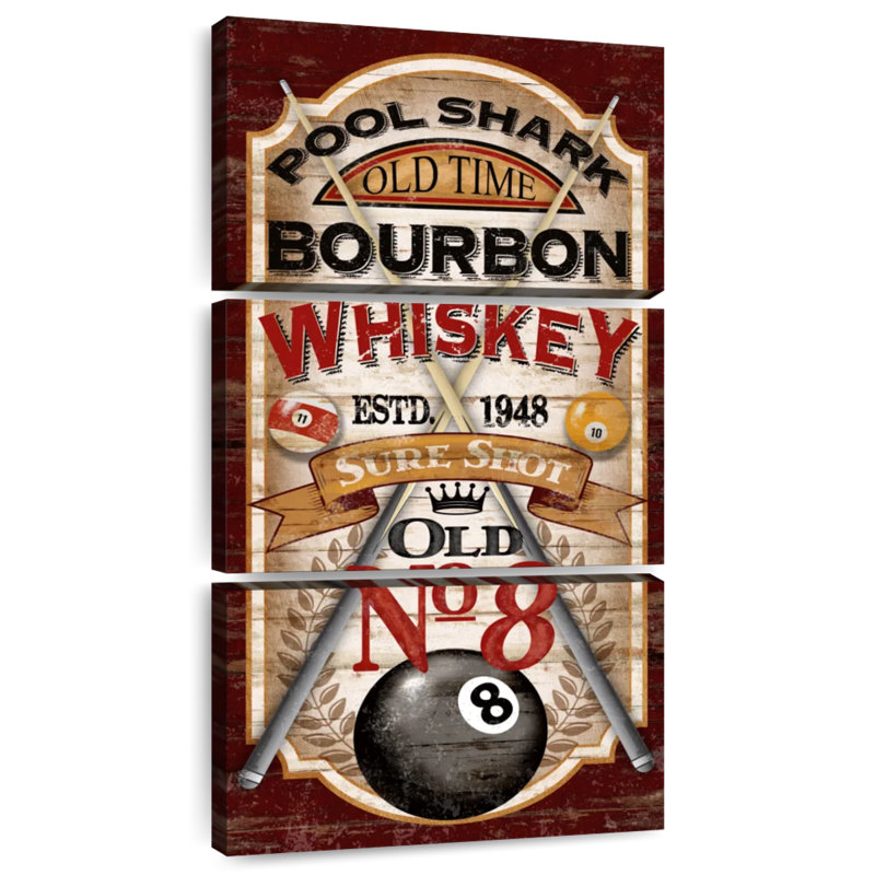 Pool Shark Whisky, H 27 po x l 12 po