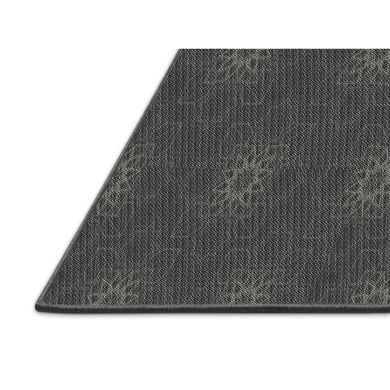 Tapis décoratif grise florale, Rectangle 6 pi x 9 pi
