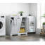 Freestanding Laundry Cabinet With Hamper And Shelf