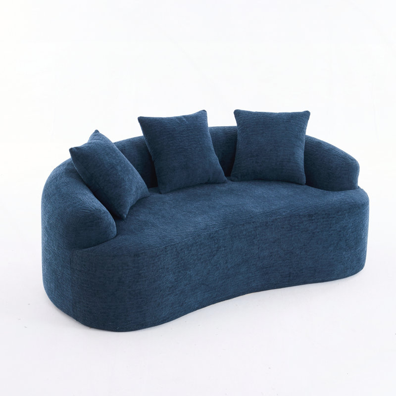 Causeuse compacte, Tissu bleu