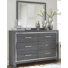 Commode double 6 tiroirs 60,5 po avec miroir Layeska
