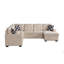 Canapé modulaire multifonctionnel en forme de L avec porte-gobelets intégrés, compartiments de rangement cachés et sièges convertibles-395156679