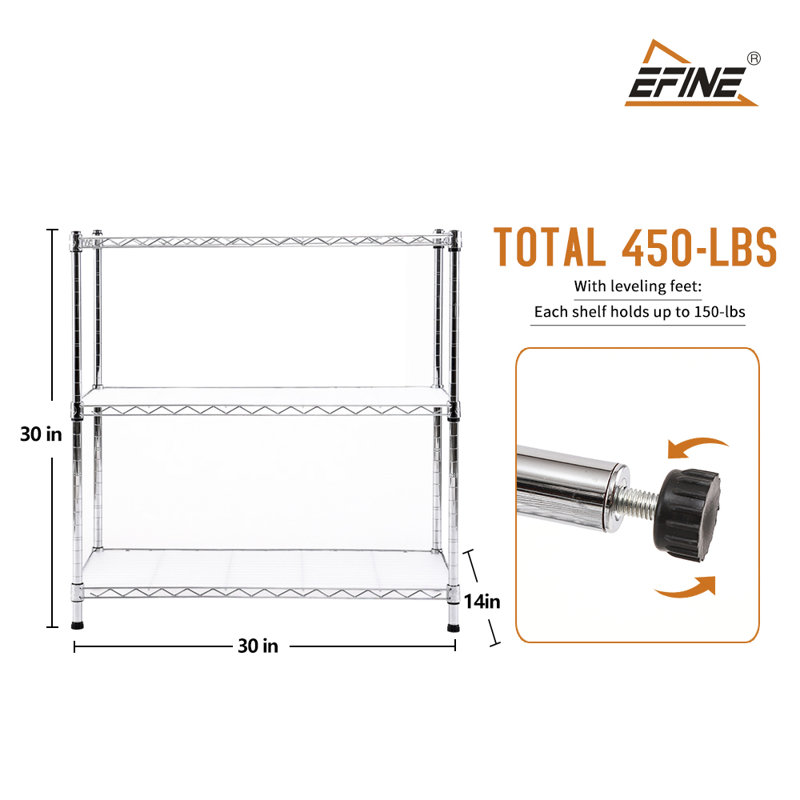 2-pack Storage Shelves, 3-shelf Shelving Unit With 3-shelf Liners, Adjustable Rack, 30''w X 14''d X 30''h Steel Wire Shelves, Shelving Units And Storage For Kitchen And Garage