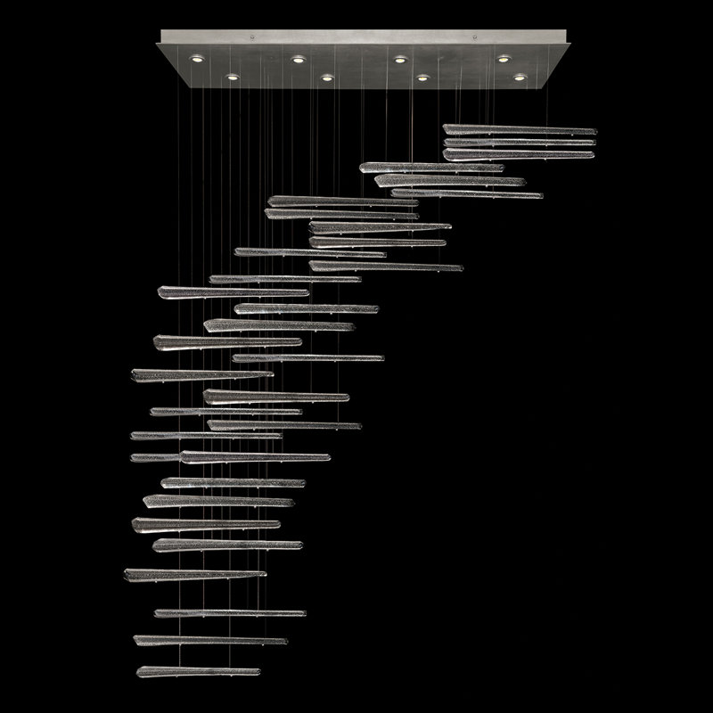 Luminaire suspendu rectangulaire 62 po Elevate, Argent