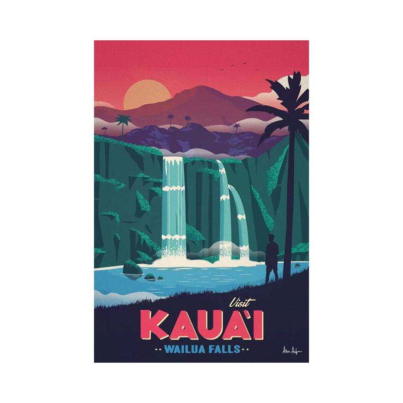 Wailua Falls - Wrapped Canvas Print, 152.4cm H x 101.6cm W x 3.81cm D