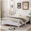 Base de lit plateforme en bois, lit plateforme de style rétro, avec support de traverse en bois-121110806