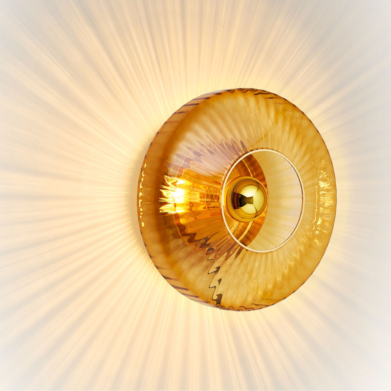 New Wave 1 - Light Flush Mounted Sconce, Yes, 10" H x 10'' W x 7'' D, Smoke