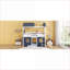 Lit simple superposé en bois de pin, aucun sommier requis, maisonnette avec fenêtres, bleu et amp; Blanc pour chambre à coucher-1476837580