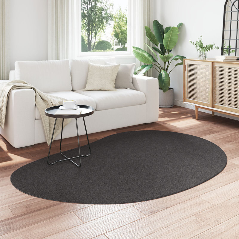 Area Rug Anthracite Non-Slip, Wool, Novelty 140 x 200 cm