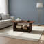 Table basse moderne minimaliste rectangulaire de 47 po avec rangement double couche, bords arrondis, assemblage facile, panneau de fibres à densité moyenne pour le salon