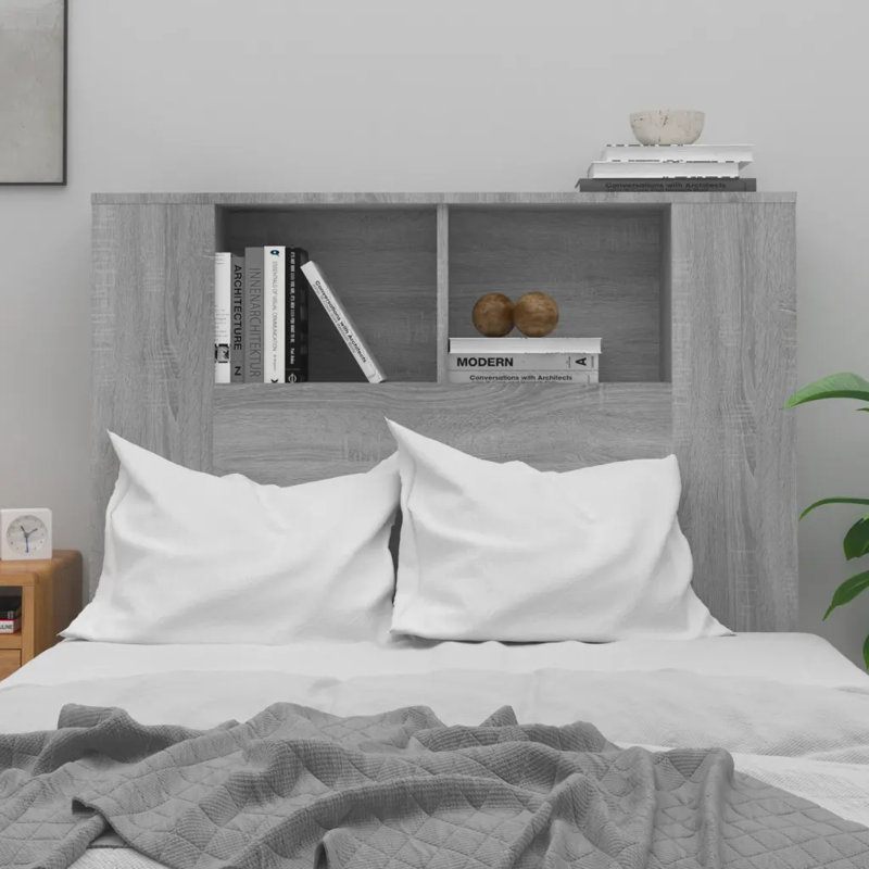 Melby Headboard Cabinet, Single (3'), Grey Sonoma