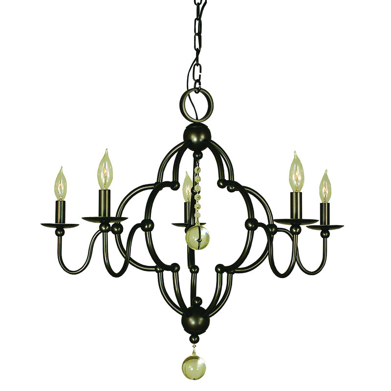 Lustree 5 lumières façon bougie/classique Goins, Bronze acajou