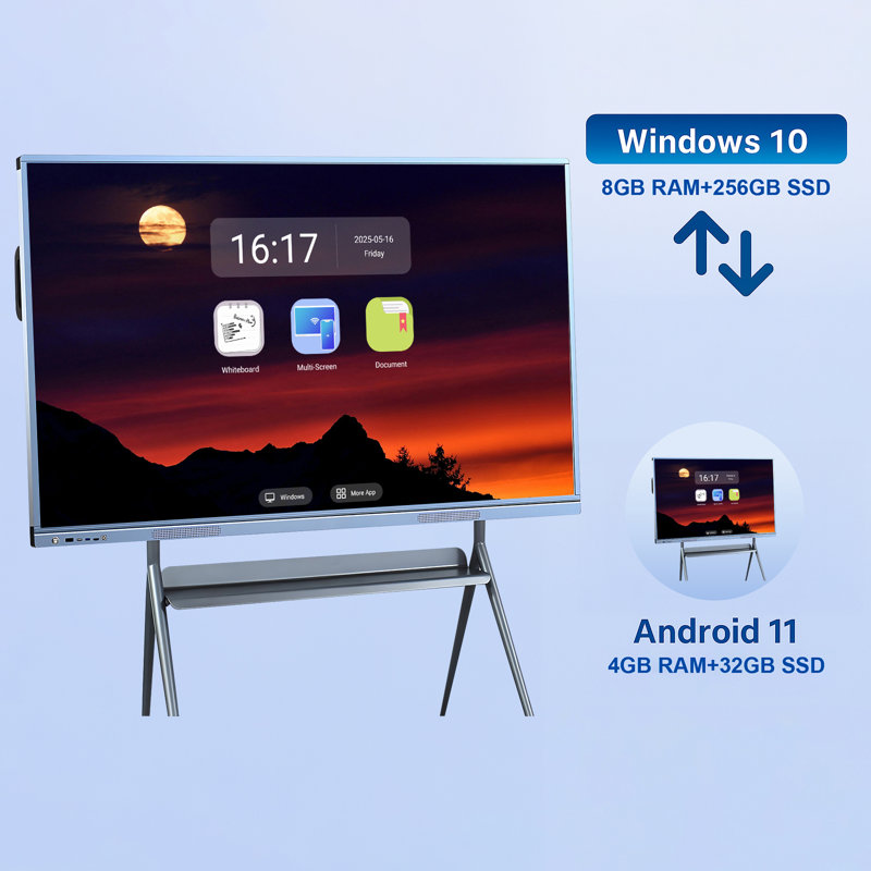 JYXCN Smart TVs 4K Video Conference Touch Interactive Board 75" All-in-One Wireless Collaboration Display for Classroom Office