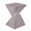 Table d'appoint d'extérieur moderne en béton de 47 cm de hauteur, table de bout de patio au design cannelé sculptural, table d'appoint minimaliste géométrique résistante aux intempéries pour jardin, balcon et piscine, marbre gris