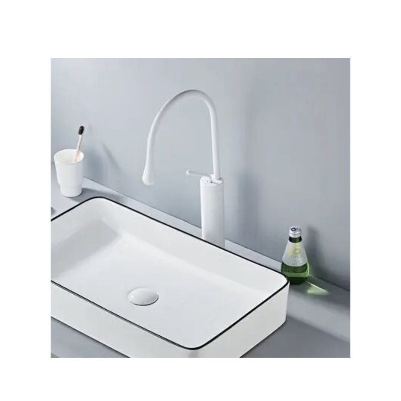 Robinet de salle de bain à un trou, Blanc