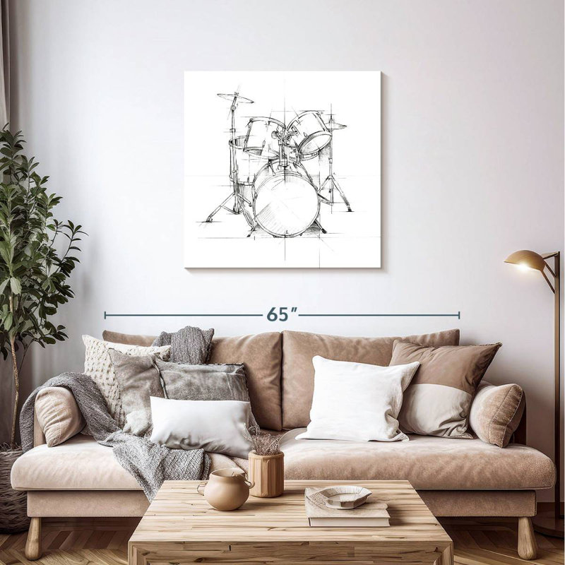 Abarca Drum Sketch, 36" H x 36" W