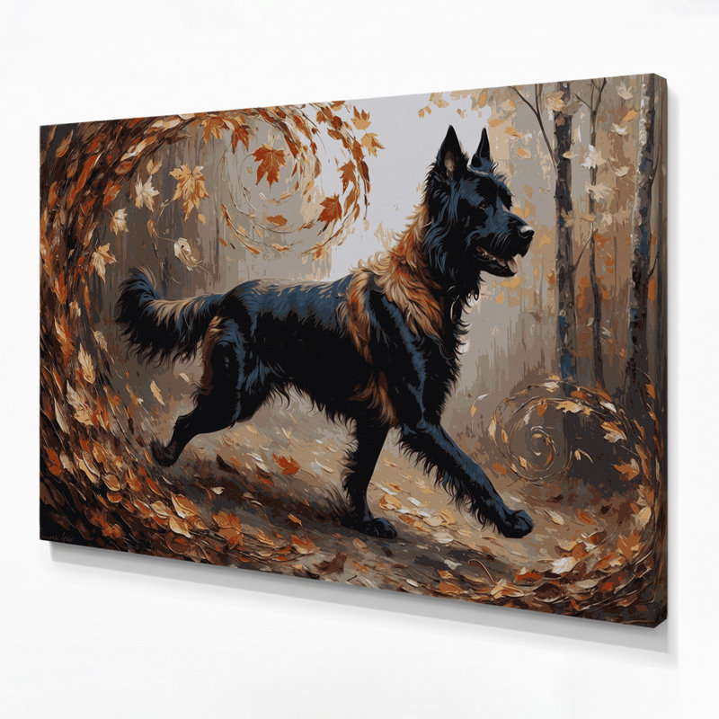 «Dogs Beauceron», art mural sur toile brune, H 20 po x l 30 po