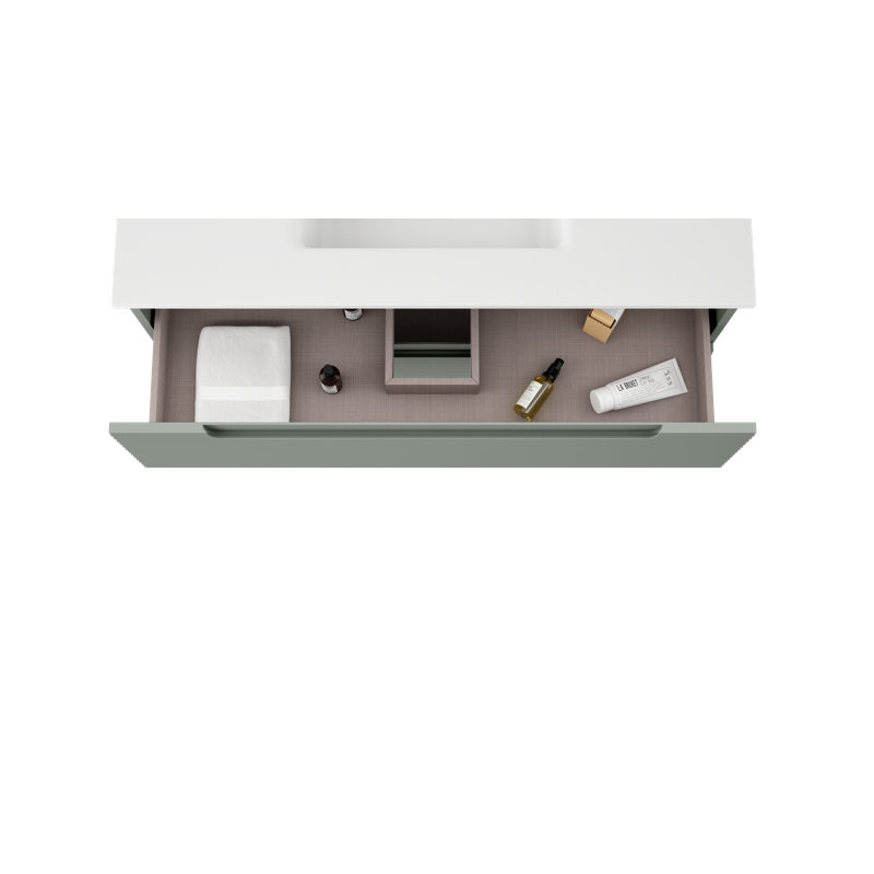 Moncler 40'' Single Bathroom Vanity with Ceramic Top, Green