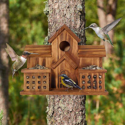Khoe 9.4 in. H x 7 in. W x 7 in. D Hanging and Mounting / Anchoring Kit Included Birdhouse