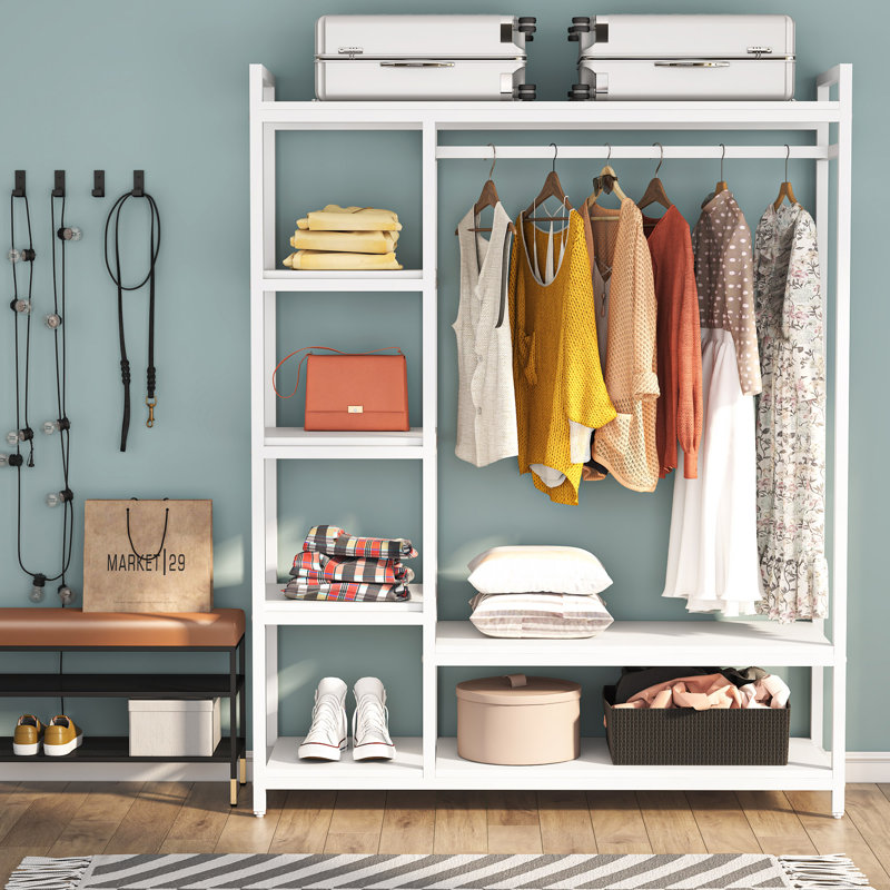 Krina 47'' Manufactured Wood Clothing Rack, White
