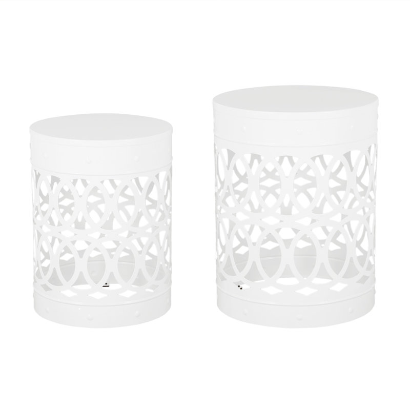 Outdoor Metal S/2 End Table