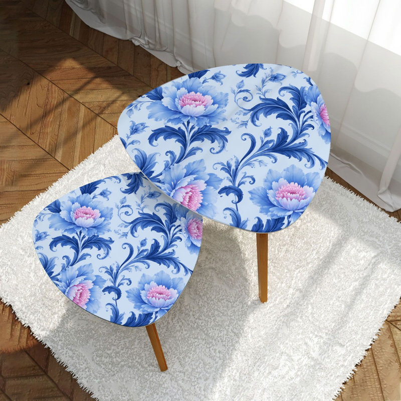 Ensemble de 2 tables basses gigognes Triangle