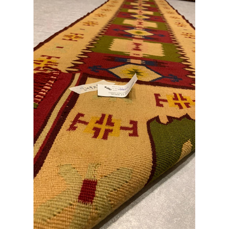 Runner Helman Geometric Hand Woven 70cm X 250cm Area Rug