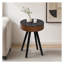 Table d'appoint ronde, table d'appoint en bois brun de 15,7 pouces avec pieds courbés pour le salon ou la chambre à coucher
