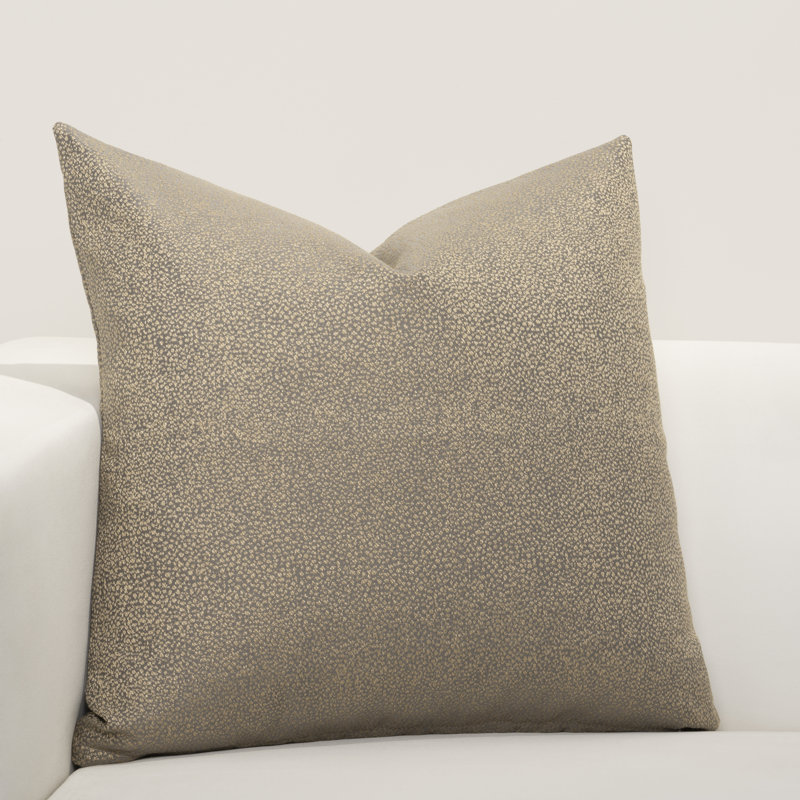 Effervescent Metallic Throw Pillow, Brown, 18" x 18", Feather