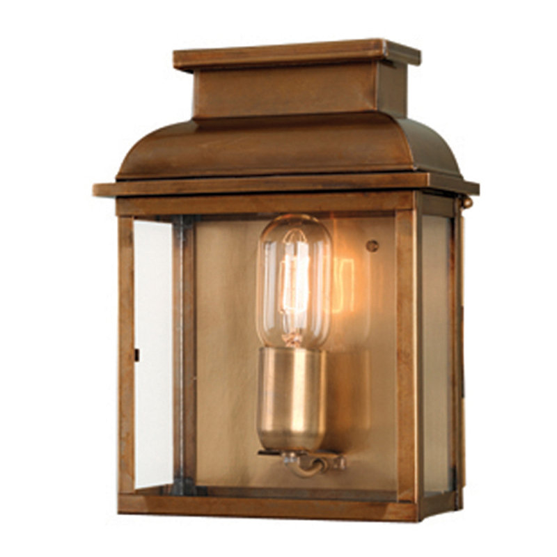 Baum Outdoor Wall Lantern, Solid Brass