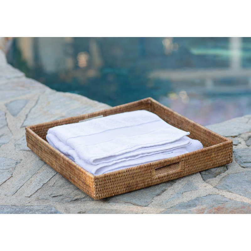 Edmond Rattan Tray, Honey Brown, 3" H x 20" W x 20" D, No Bundle