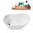 51" Streamline Soaking Glossy White Freestanding Tub and Tray With Internal Drain-101413118