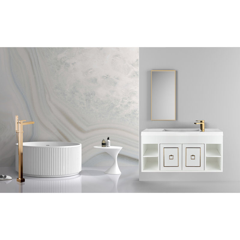 Brio 51.12'' L Soaking Bathtub, Matte White