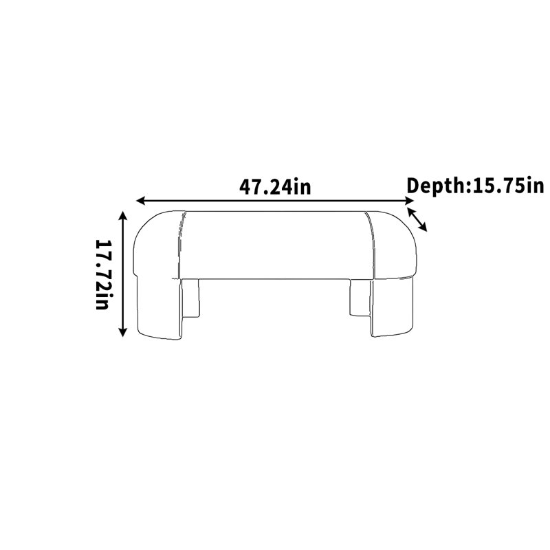 Larraine, H 17,72 po x l 47,24 po x P 15,75 po
