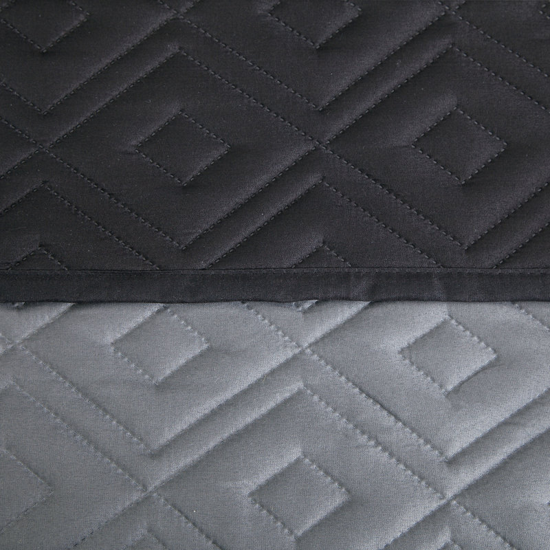 Box Cushion Sofa Slipcover, Black/Dark Grey, 179cm H x 224cm W