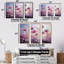 «Violet Flower Meadow Harmony II», ensemble d'art sur toile-107736256-107736261