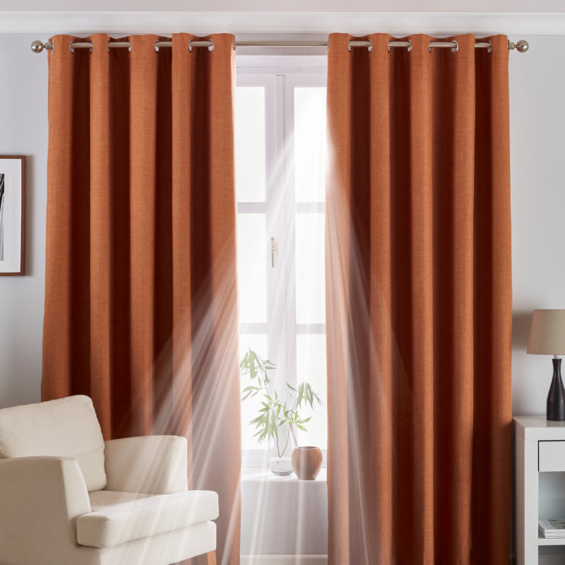Eyelet Blackout Thermal Curtain, Width 168 x Drop 137 cm, Silver Grey