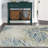 Floral White/Ivory/Blue Area Rug-1204103697