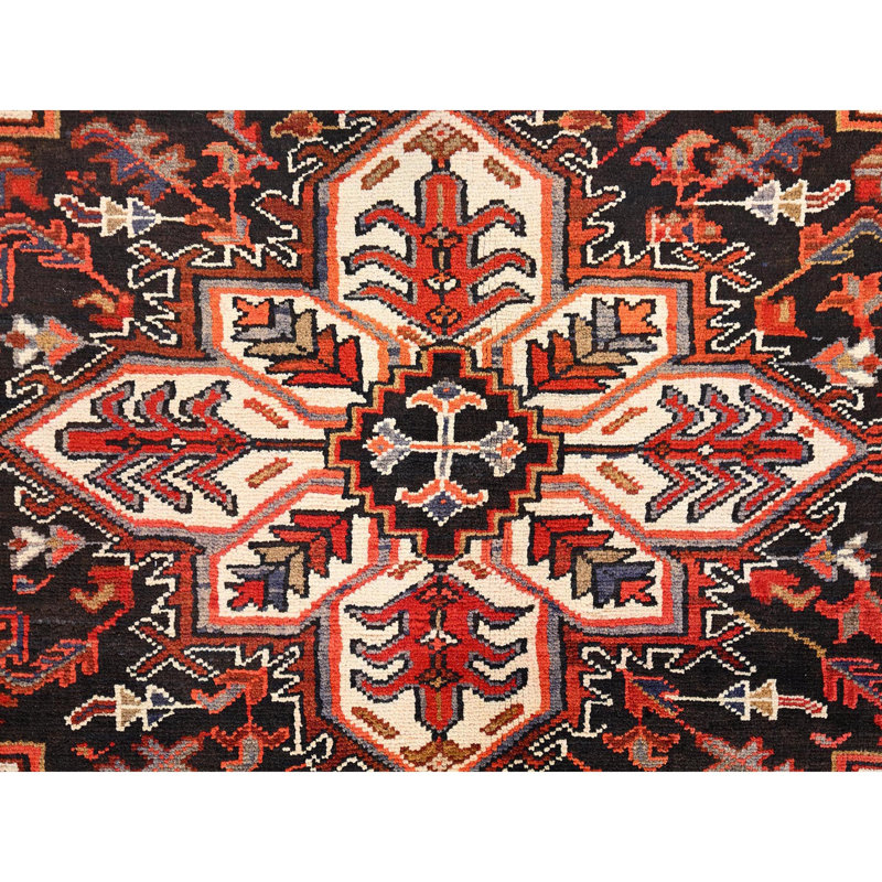 Tapis rouge en laine unique de 8 pi 3 po x 10 pi 10 po Tulissa