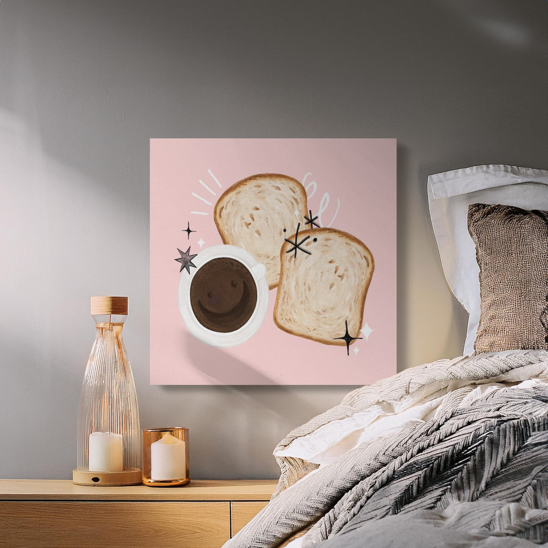 Cute Coffee Toast Breakfast Wall Art