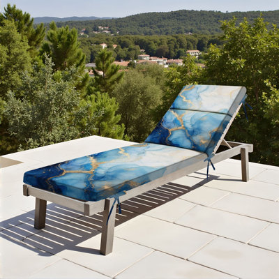  Coussin de patio pour l'extérieur 3 po Marbre bleu vert mariage menthe décoration tendre blanc Coussin de chaise longue résistant à l'eau pour chaise