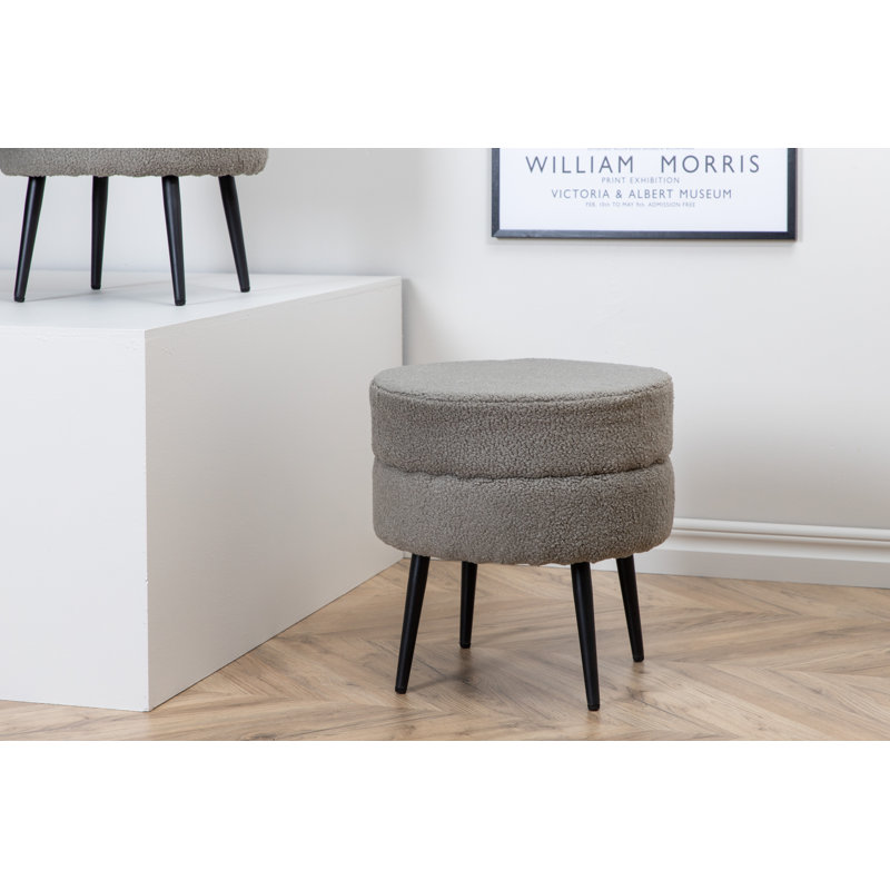 Sprague 40cm Wide Round Ottoman, Greige