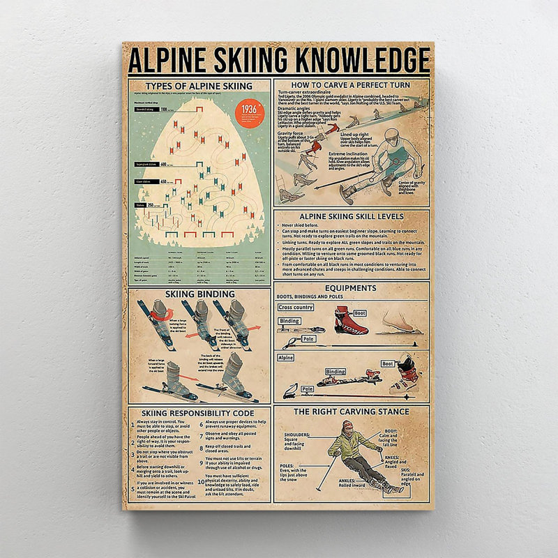 «Alpine Skiing Connaissances», impression sur toile tendue, H 36 po x l 24 po x P 1,25 po