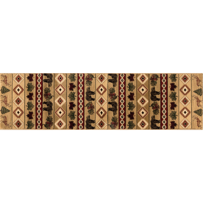 Tapis beige Atwell Southwestern, Tapis de couloir 2 pi 2 po x 7 pi 10 po