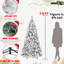Arbre de vacances de 9 pi avec aspect de neige enneigé, 750 lumières à DEL blanc chaud, embouts de 1964, branches articulées faciles à installer, support en métal pour un support de décoration stable