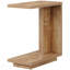 Table de bout d'appoint moderne en bois en C avec tablettes doubles