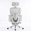 Chaise de bureau ergonomique en maille grise avec accoudoirs 4D, appui-tête 3D, soutien lombaire à 3 zones et repose-pieds rétractable-471528562