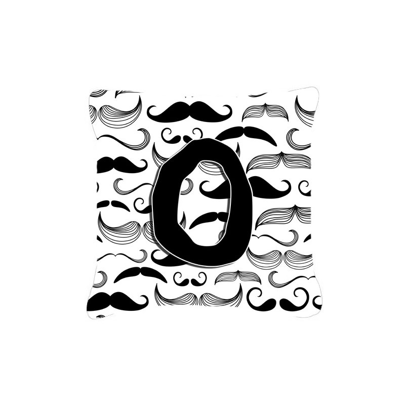 Lettre Moustache Monogram intérieur/extérieur Throw Pillow, 18" H x 18" L x 5.5" D, O
